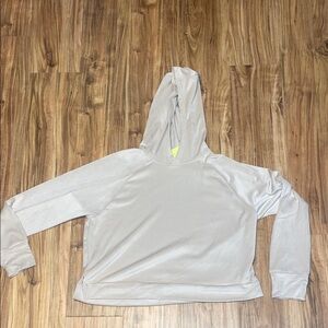 All in Motion women’s large hoodie sweatshirt velour ribbed tan beige NWT